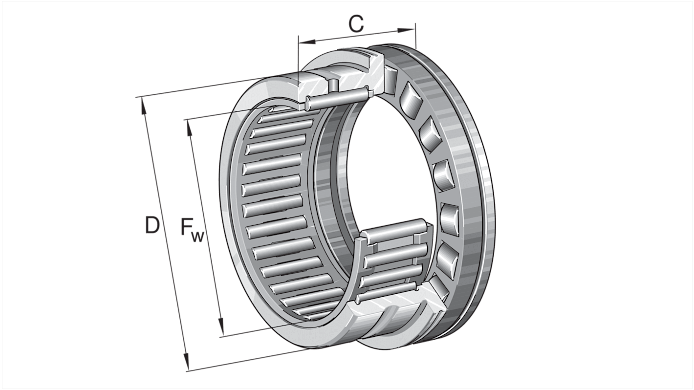 INA Rollenlager Typ Nadel, Innen-Ø 15mm / Außen-Ø 24mm