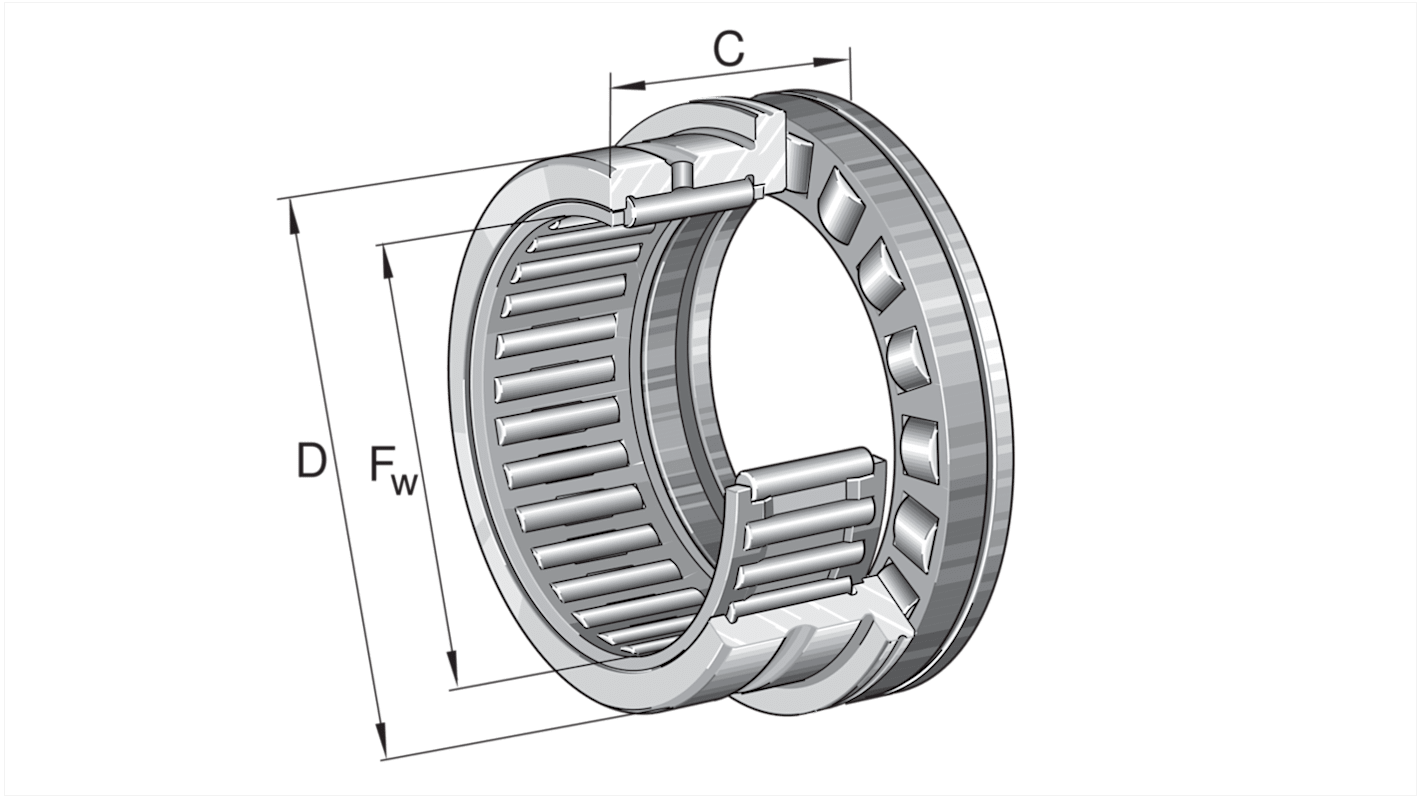 INA NKXR25-Z-XL 25mm I.D Needle Roller Bearing, 37mm O.D
