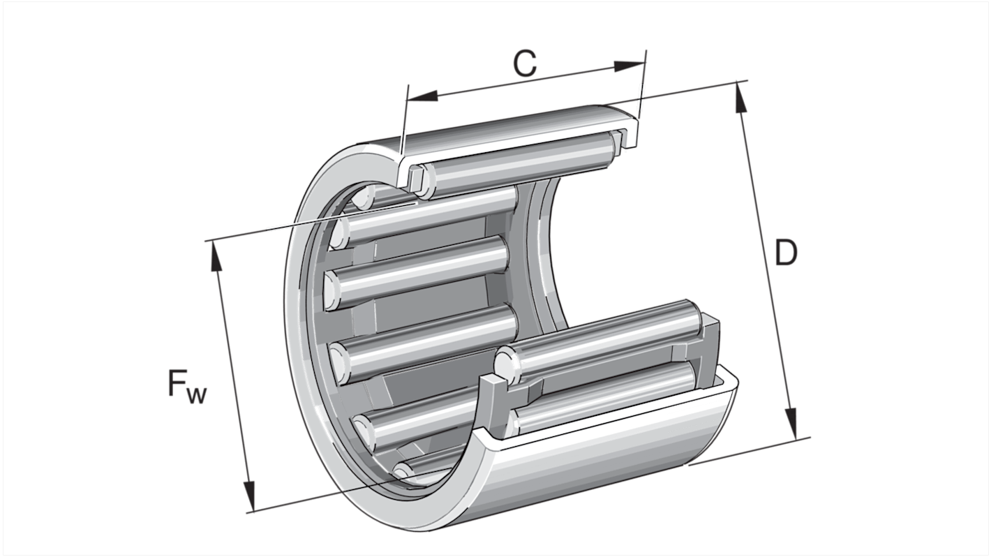 INA HK0606-B 6mm I.D Drawn Cup Needle Roller Bearing, 10mm O.D