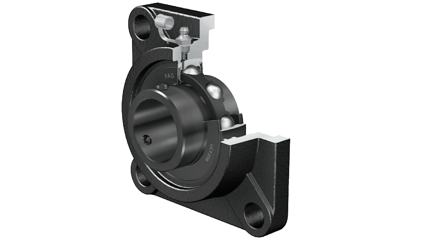 Cuscinetto flangiato FAG, 4 fori di montaggio, Ø int 45mm, dimensioni 137mm x 52.2mm, in Ghisa