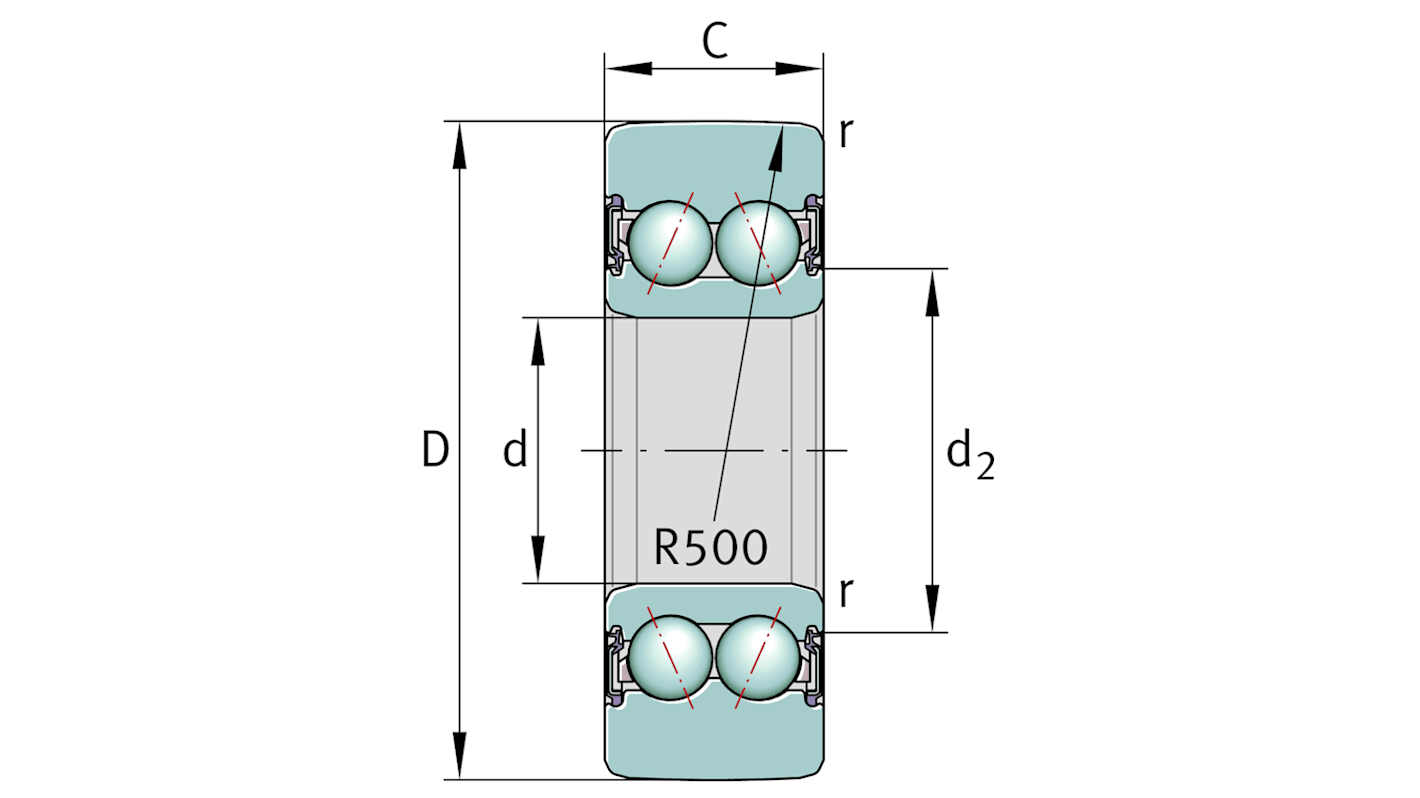 Cuscinetto a rullo INA, Ø 62mm, foro int. 20mm