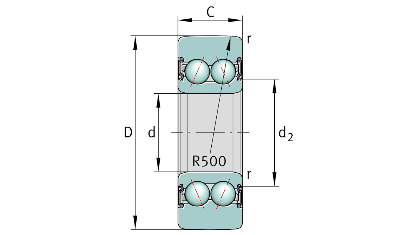 Galet INA, 80mm, Type Galet de came