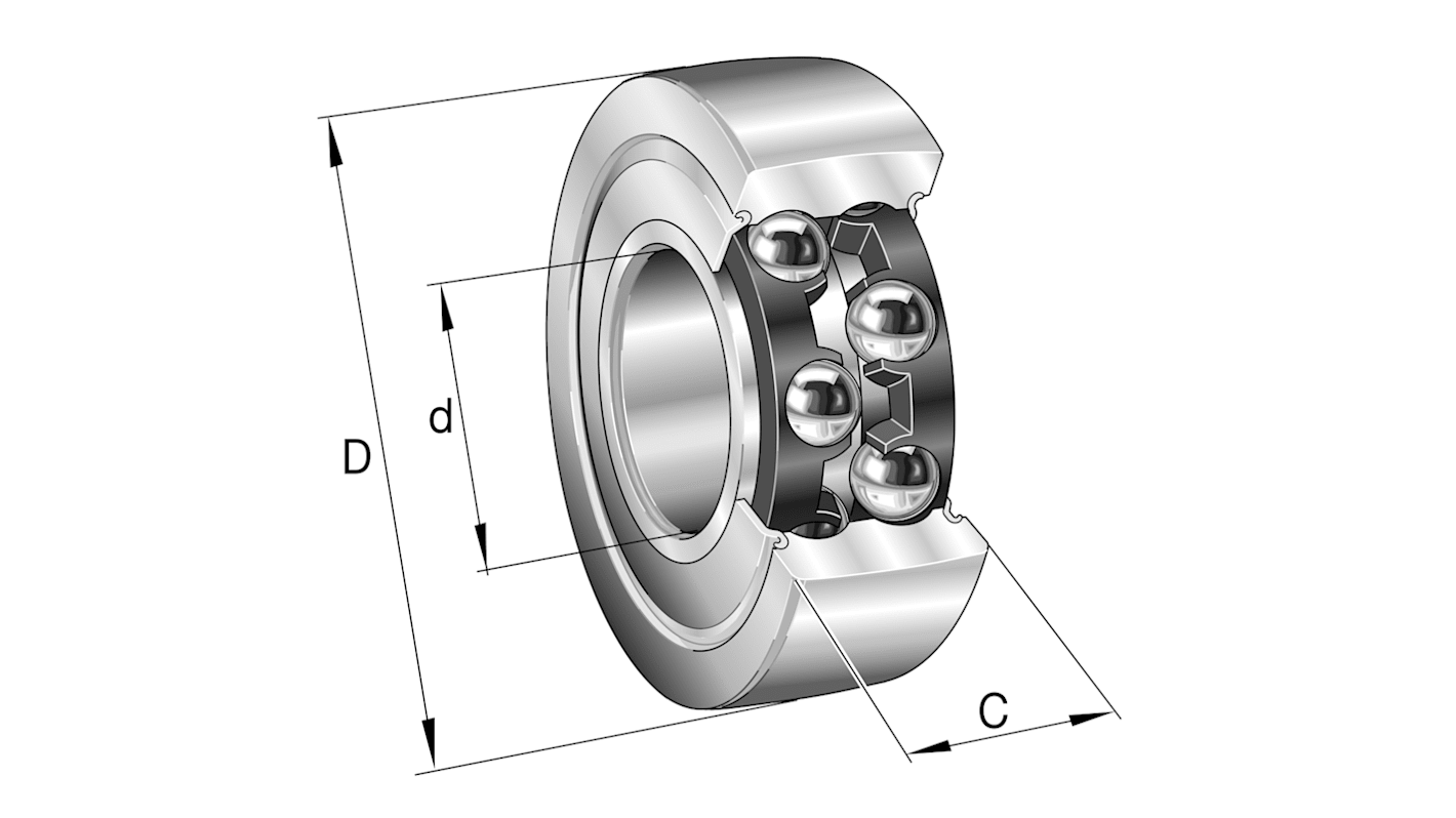 Cuscinetto a rullo INA, Ø 30mm, lungh. rullo 34.9mm, foro int. 35mm