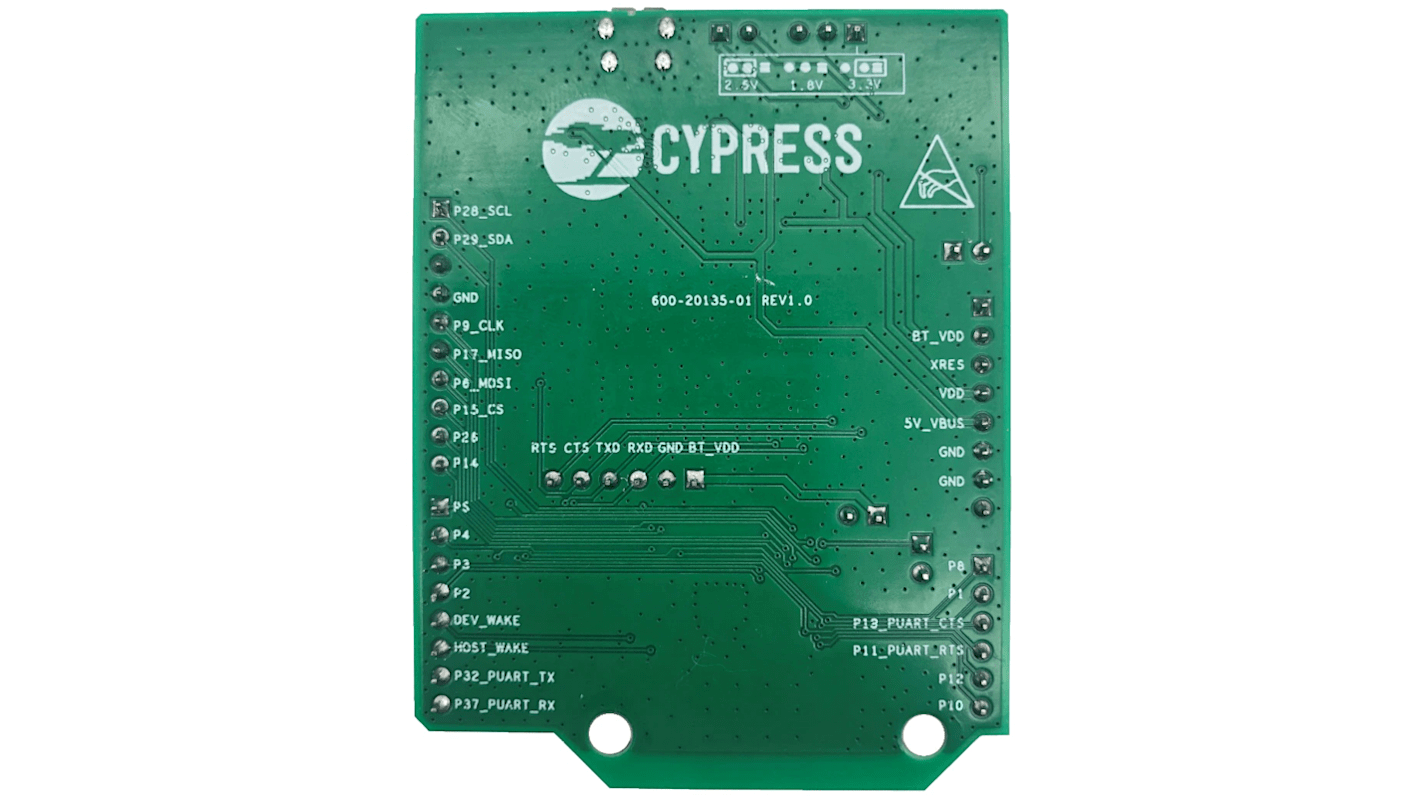 Placa de evaluación Bluetooth Placa de desarrollo Infineon CYBT-223058-EVAL, frecuencia 2.4GHz