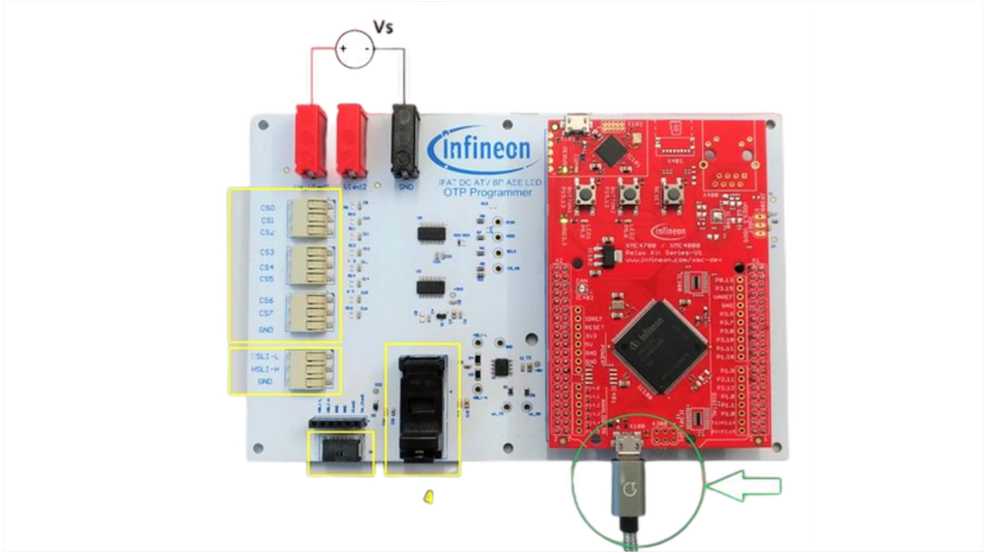 Infineon TLD700216OTPPRGTOBO1评估测试板, TLD7002-16 OTP PRG芯片, 用于TLD7002-16ES