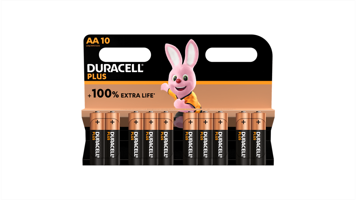 Duracell Duracell Plus Alkaline Manganese Dioxide AA Batteries 1.5V