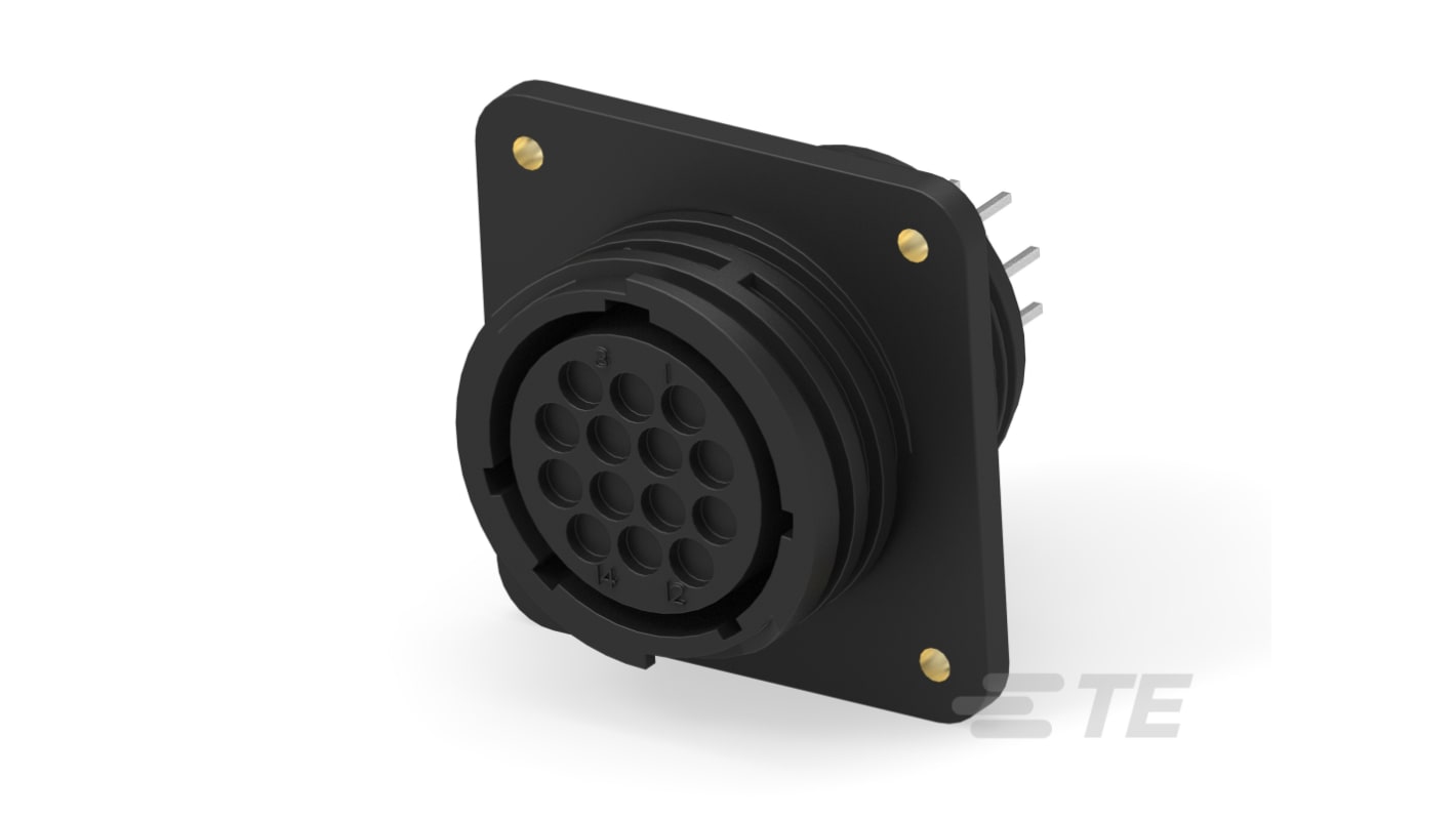 TE Connectivity 电源连接器插座, 250 V 交流, 面板安装, 通孔端接, 尼龙外壳, AMP CPC系列