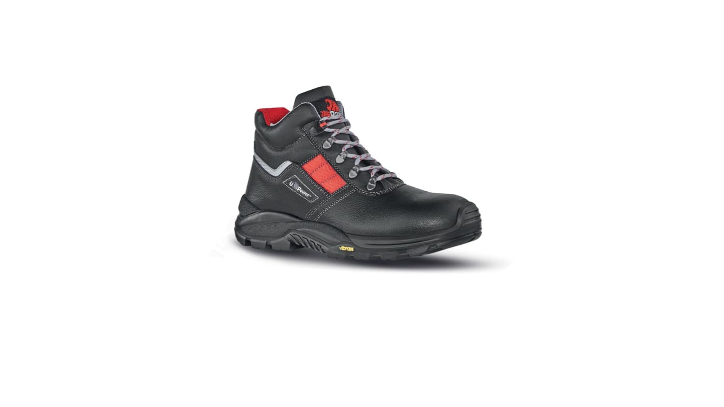 UPower Gravel Black, Red Composite Toe Capped Men's Ankle Safety Boots, UK 7, EU 41