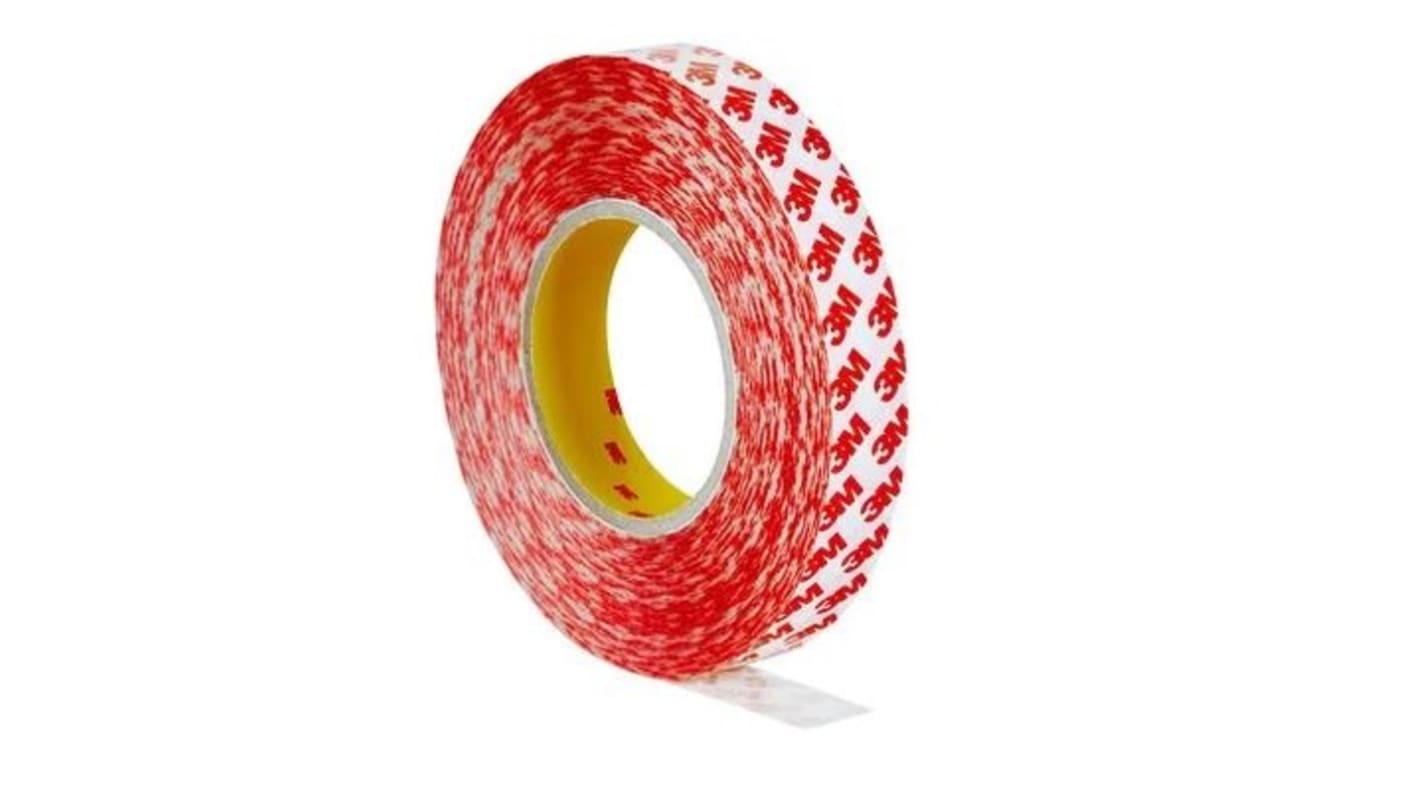 3M Transparent Double Sided Polyester Tape, 0.2mm Thick, Acrylic Backing, 25mm x 50m