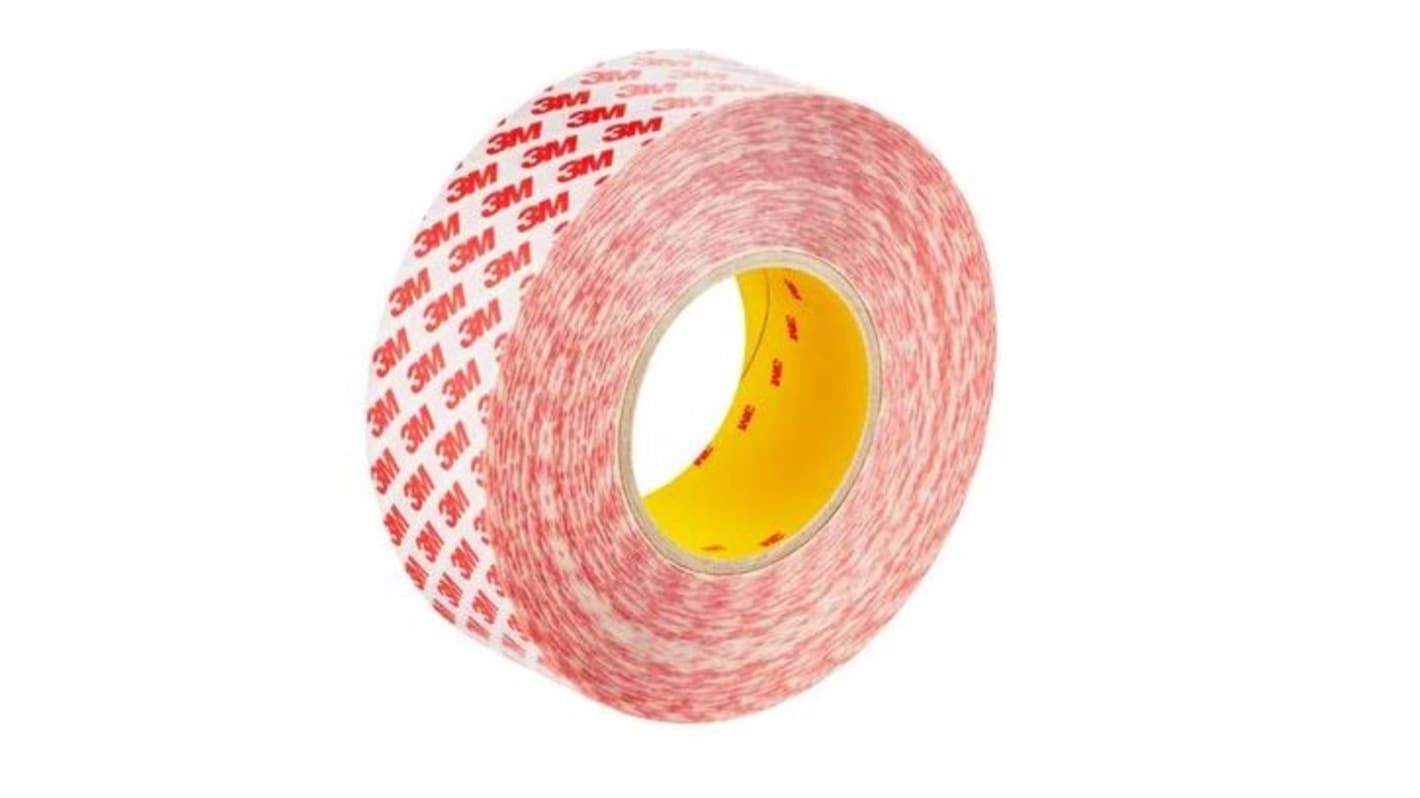 3M Transparent Double Sided Polyester Tape, 0.2mm Thick, Acrylic Backing, 50mm x 50m