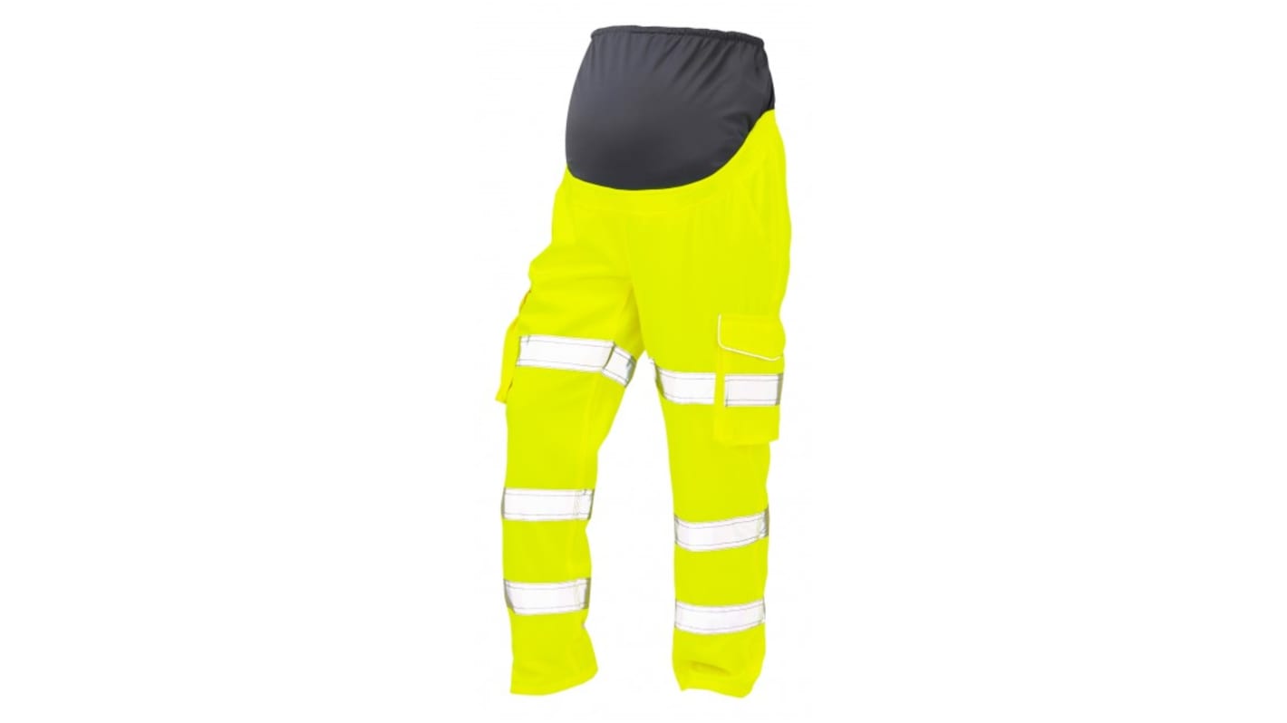 Leo Workwear CM01-Y Yellow Hi-Vis, Stain Resistant, Waterproof Hi Vis Trousers 98 → 114cm Leg Length 29in