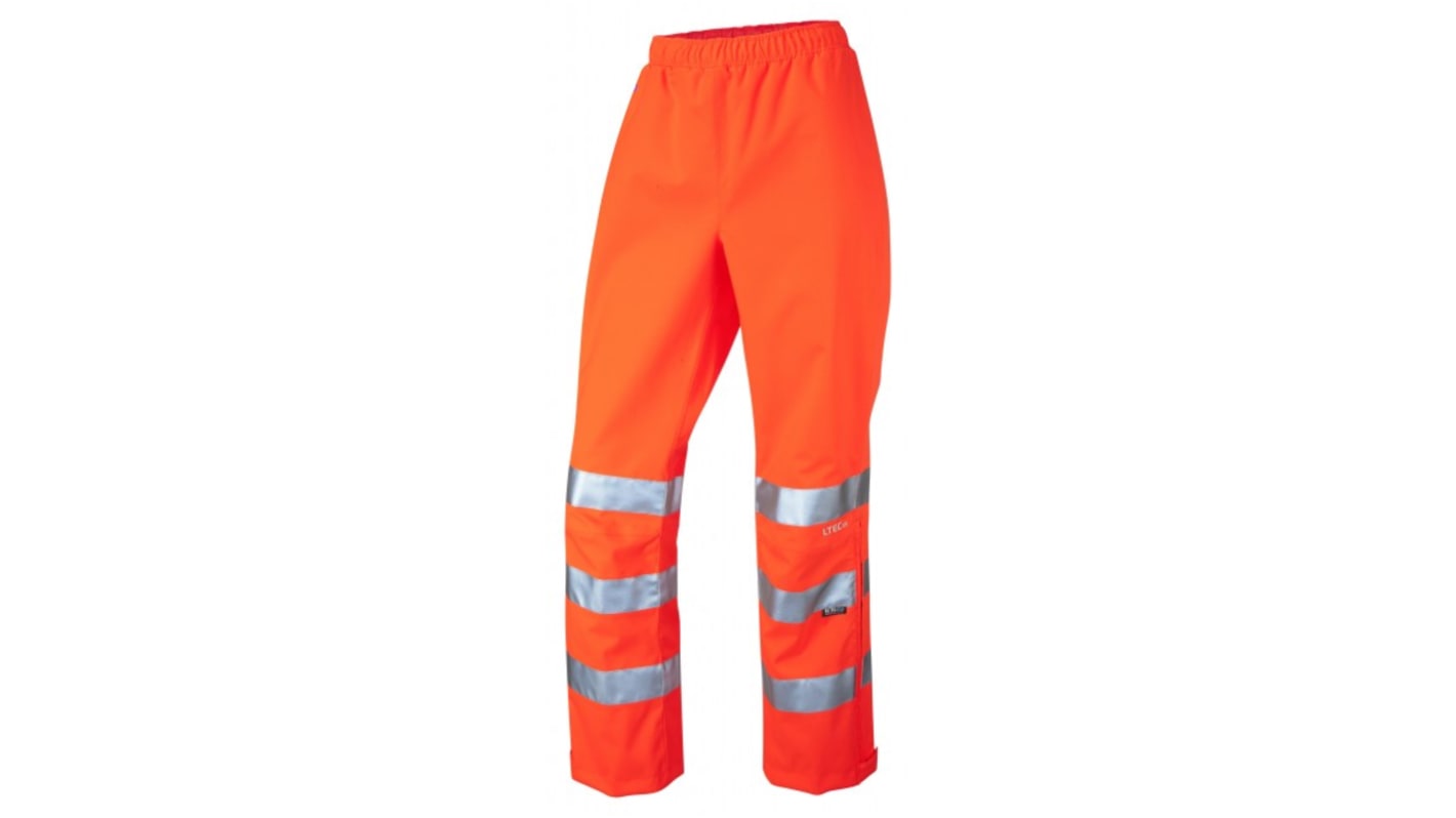 Pantalones de alta visibilidad Leo Workwear para mujer, talla 98 → 106cm, de color Naranja, transpirables