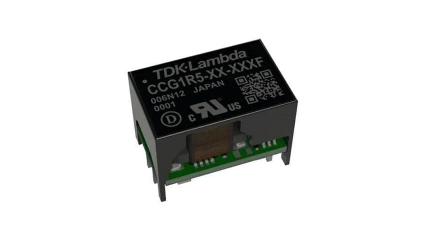 TDK-Lambda CCG Isolated DC-DC Converter, 15V dc/, 4.5 → 18 V dc Input, 1.5W, Through Hole