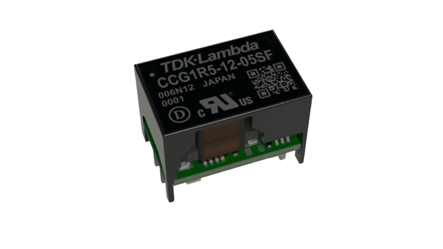 TDK-Lambda CCG Isolated DC-DC Converter, 5V dc/, 9 → 36 V dc Input, 1.5W, Through Hole