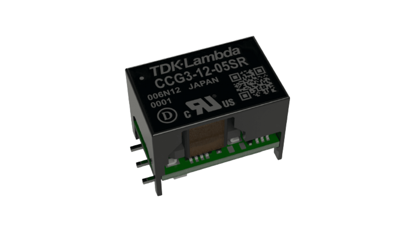 TDK-Lambda CCG Isolated DC-DC Converter, 15V dc/, 9 → 36 V dc Input, 1.5W, Surface Mount