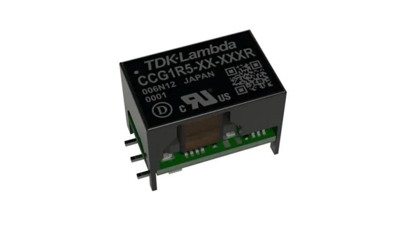 TDK-Lambda CCG Isolated DC-DC Converter, 12V dc/, 18 → 76 V dc Input, 1.5W, Surface Mount