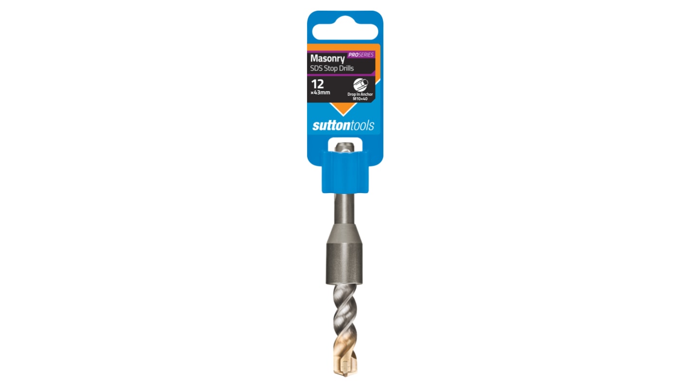 Sutton Tools Tungsten Carbide Tip Masonry Drill Bit for Masonry, 12mm Diameter, 40 mm Overall