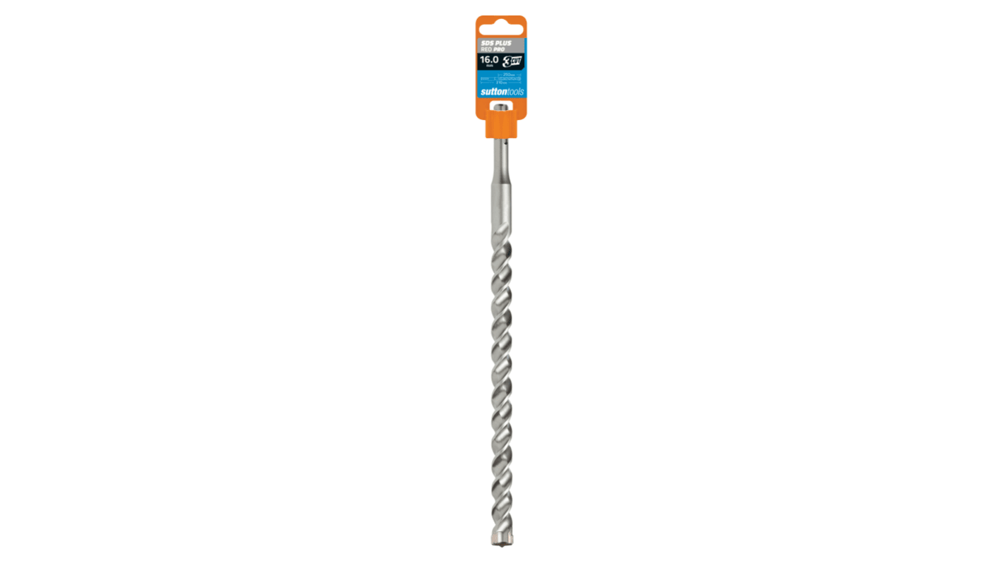 Sutton Tools Tungsten Carbide Tip Masonry Drill Bit for Masonry, 16mm Diameter, 310 mm Overall