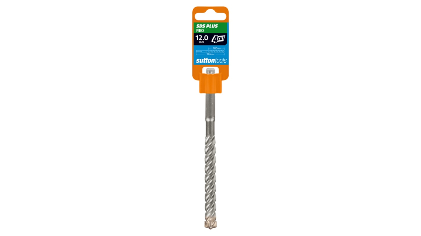 Sutton Tools Tungsten Carbide Tip Masonry Drill Bit for Masonry, 12mm Diameter, 160 mm Overall