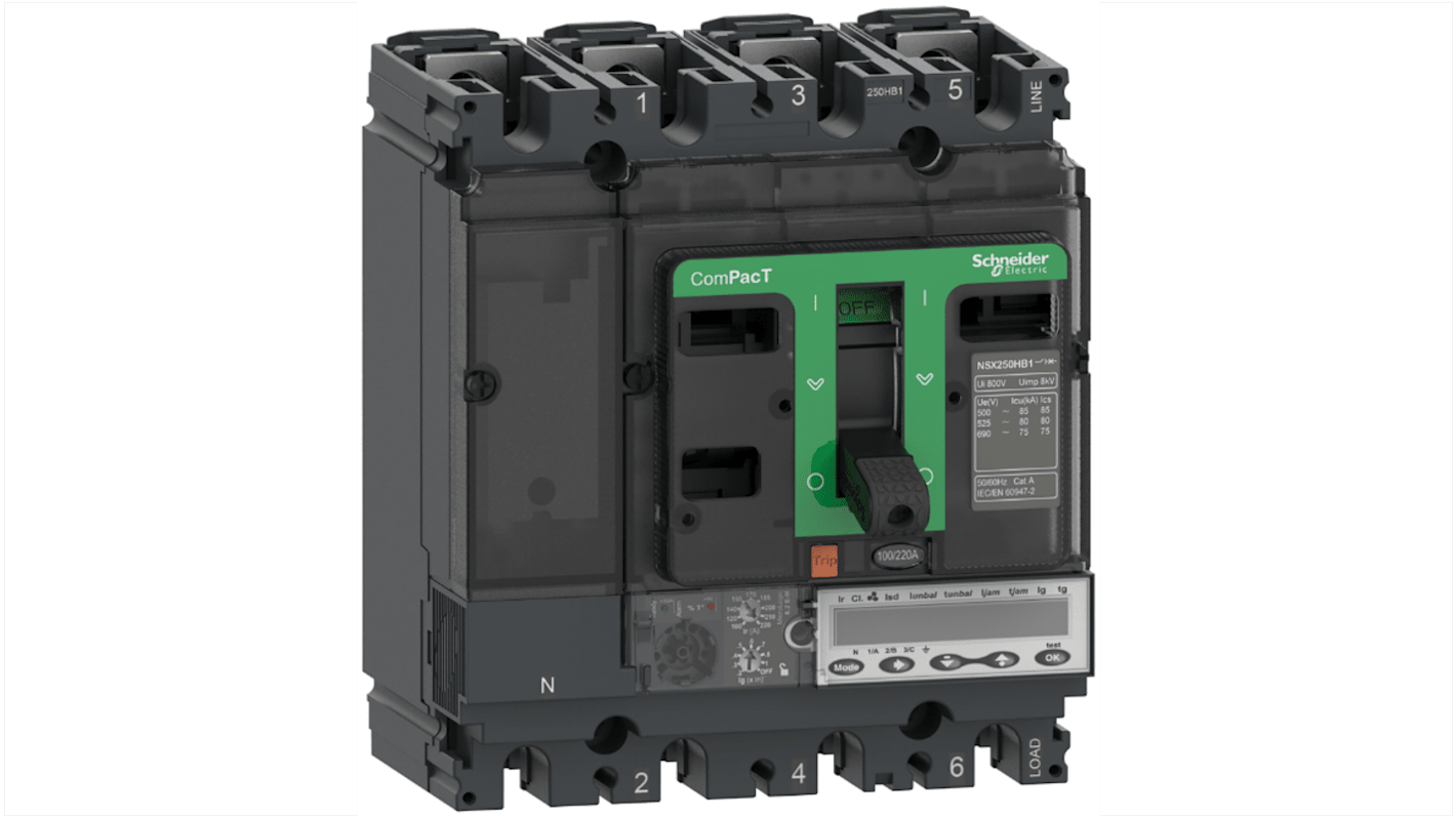 MCCB Schneider Electric, 3 Polos, 25A, Montaje fijo, ComPacT, NSX