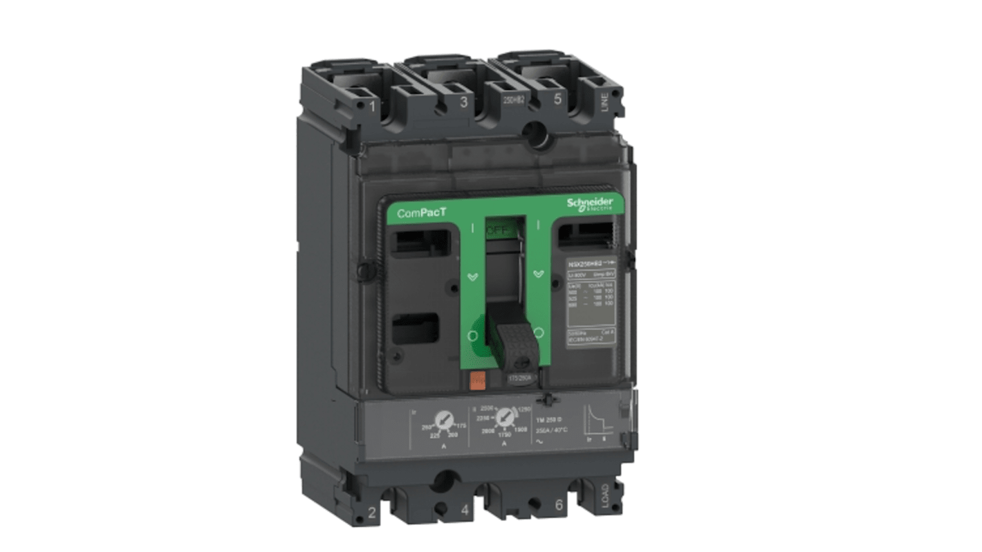 Schneider Electric, ComPacT MCCB 3P 63A, Fixed Mount