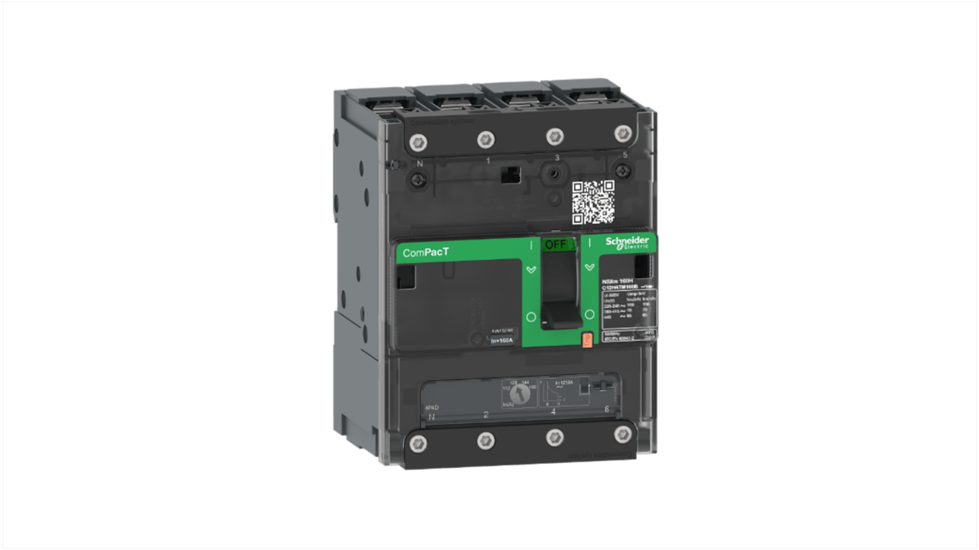Schneider Electric, ComPacT MCCB 4P 160A, Fixed Mount