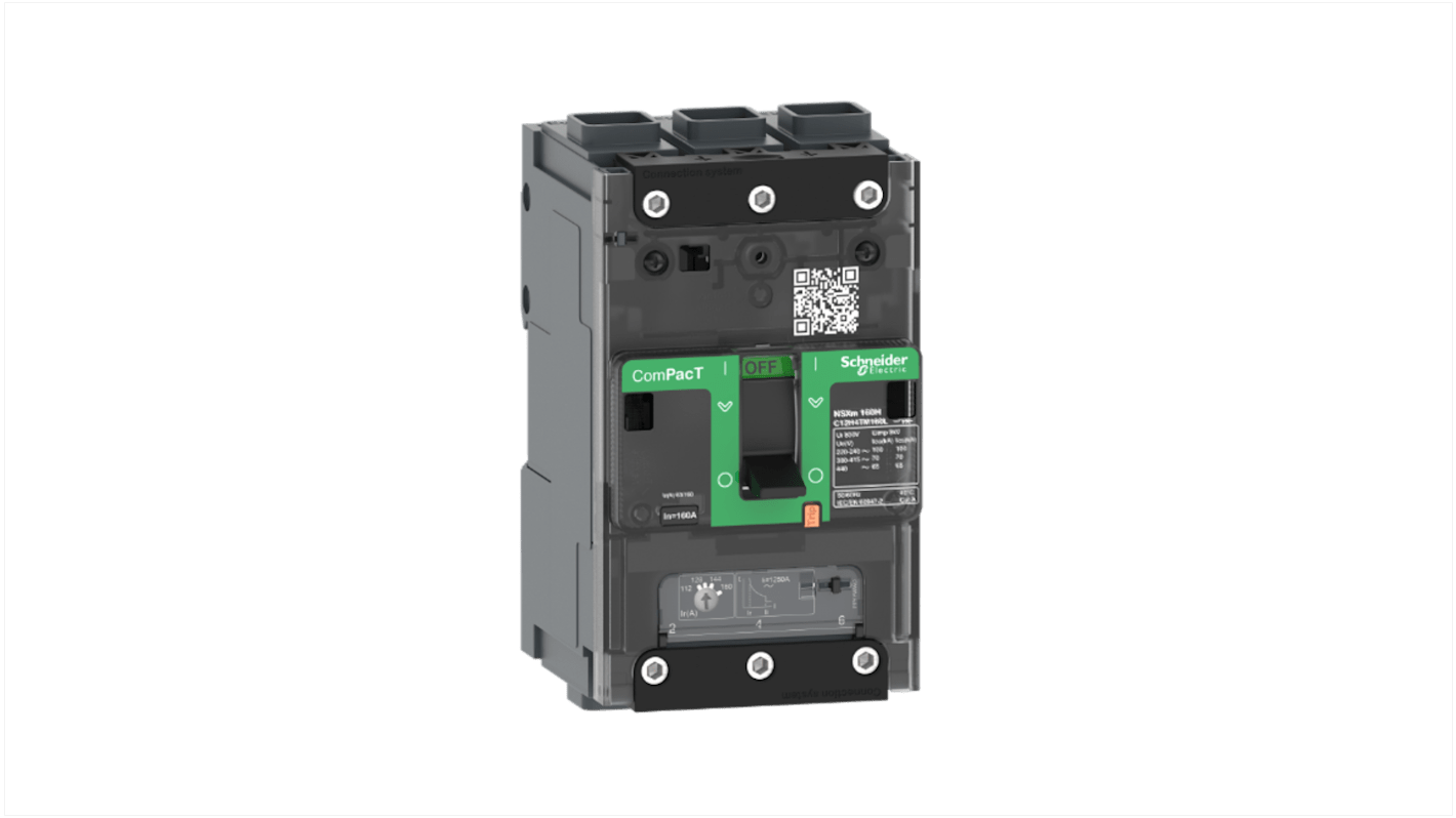 Schneider Electric, ComPacT MCCB 3P 125A, Fixed Mount