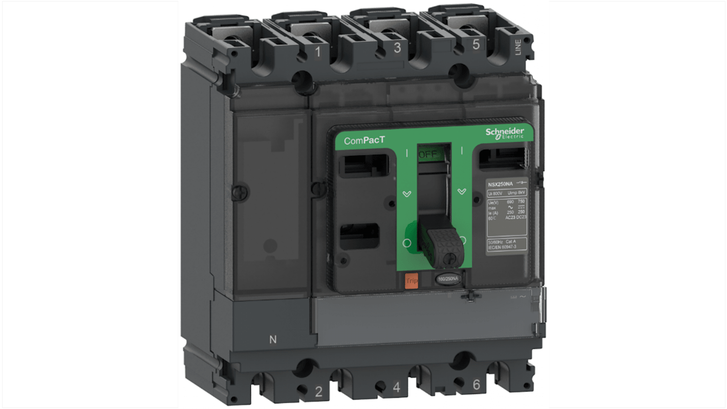 Schneider Electric Switch Disconnector, 4 Pole, 160A Fuse Current