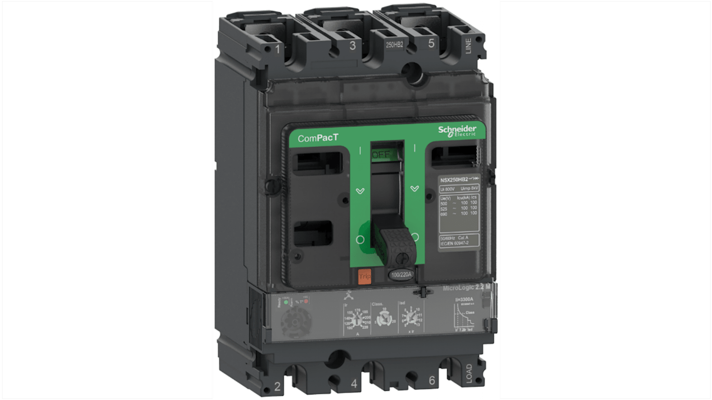 Schneider Electric ComPacT der neuen Generation NSX160H, Leistungsschalter MCCB 3-polig, 150A, Fest