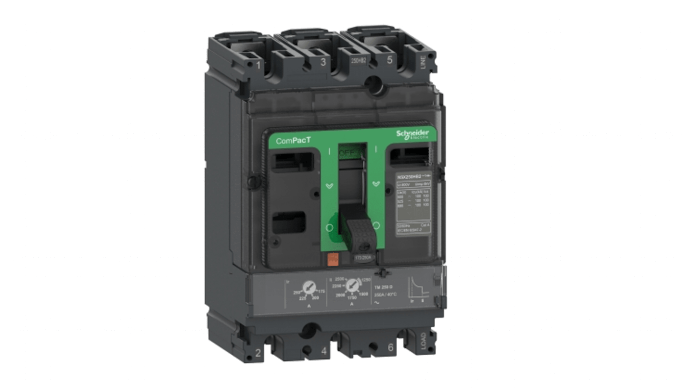Schneider Electric, ComPacT New Generation MCCB 3P 100A, Fixed Mount