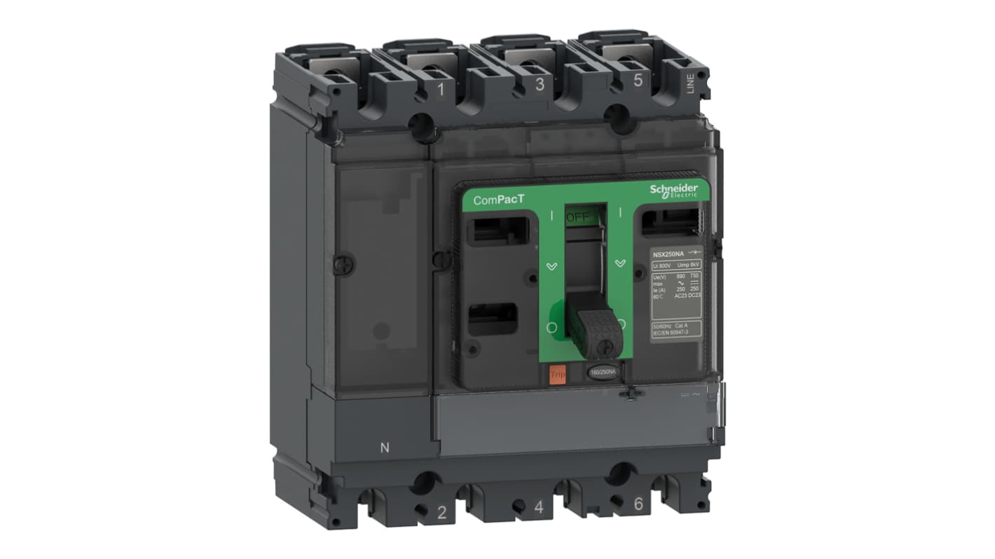 Schneider Electric Switch Disconnector, 4 Pole, 250A Max Current, 250A Fuse Current