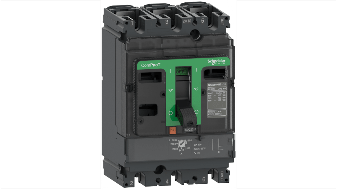 Disjoncteur Schneider Electric ComPacT 3 pôles, 150A, montage fixe