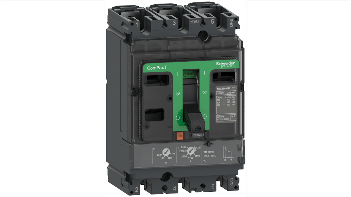 Disjoncteur Schneider Electric ComPacT 3 pôles, 160A, montage fixe