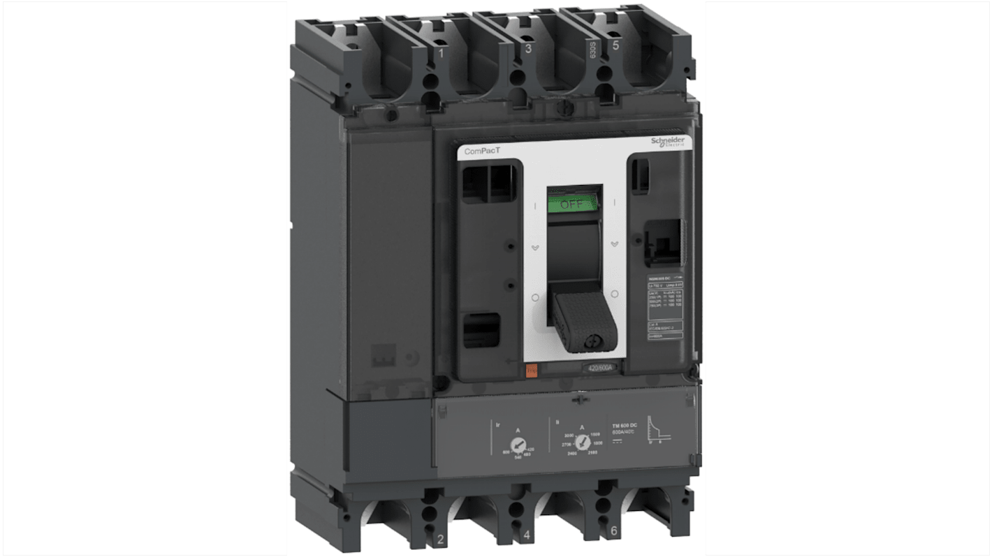 Schneider Electric, ComPacT MCCB 4P 400A, Fixed Mount