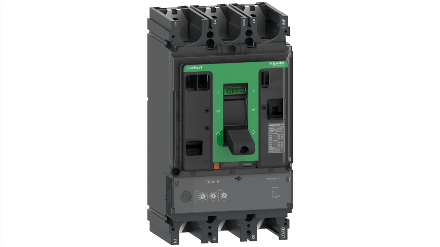 Schneider Electric, ComPacT MCCB 3P 250A, Fixed Mount
