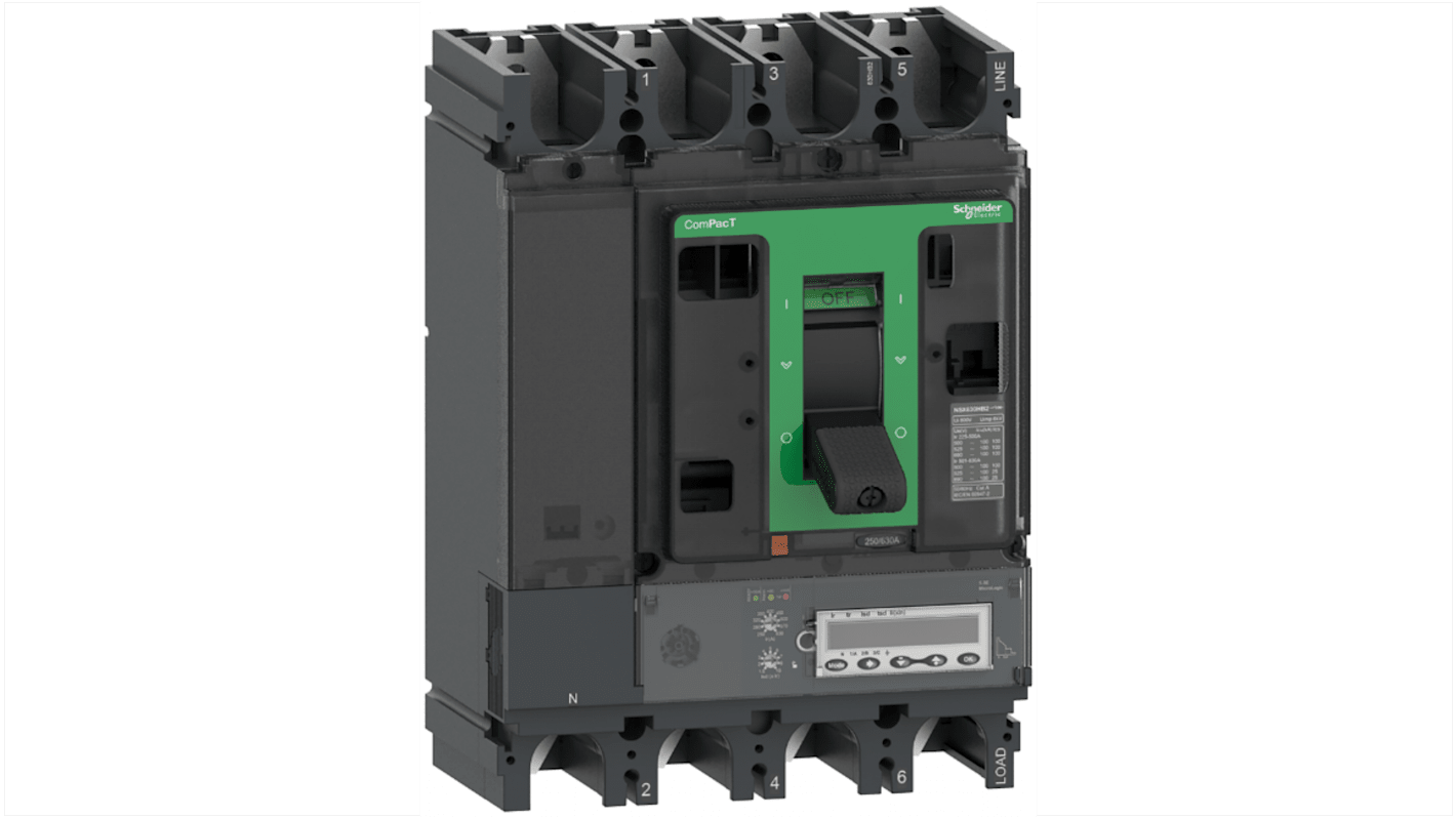 MCCB Schneider Electric, 4 Polos, 400A, Montaje fijo, ComPacT, NSX