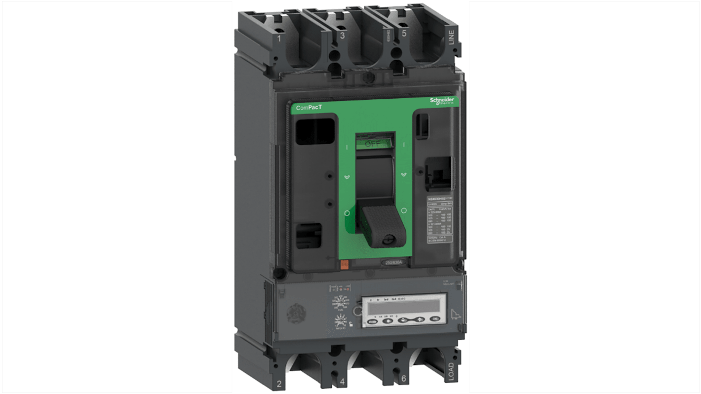 MCCB Schneider Electric, 3 Polos, 400A, Montaje fijo, ComPacT, NSX