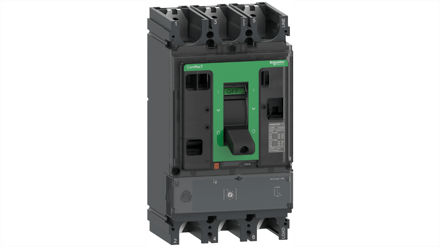 MCCB Schneider Electric, 3 Polos, 320A, Montaje fijo, ComPacT, NSX