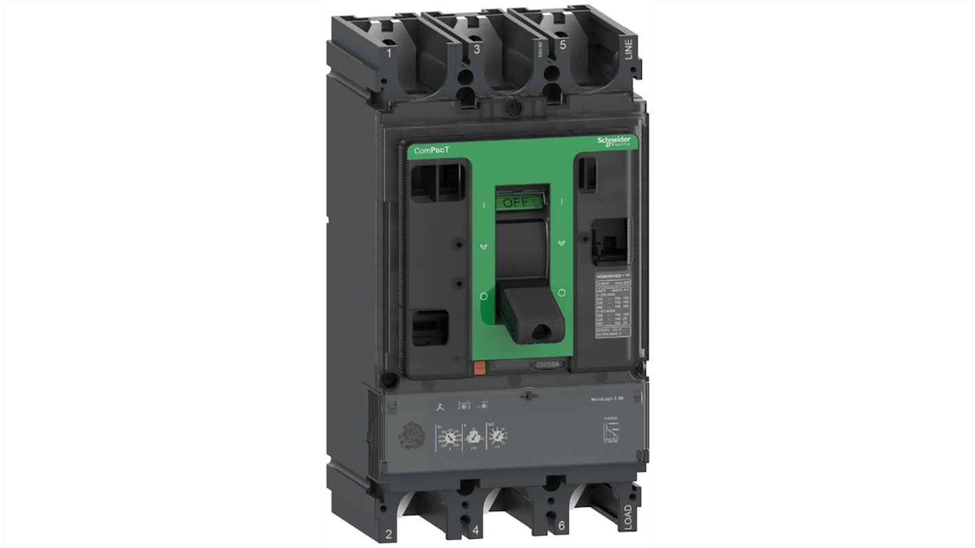 Schneider Electric ComPacT NSX, Leistungsschalter MCCB 3-polig, 500A, Fest