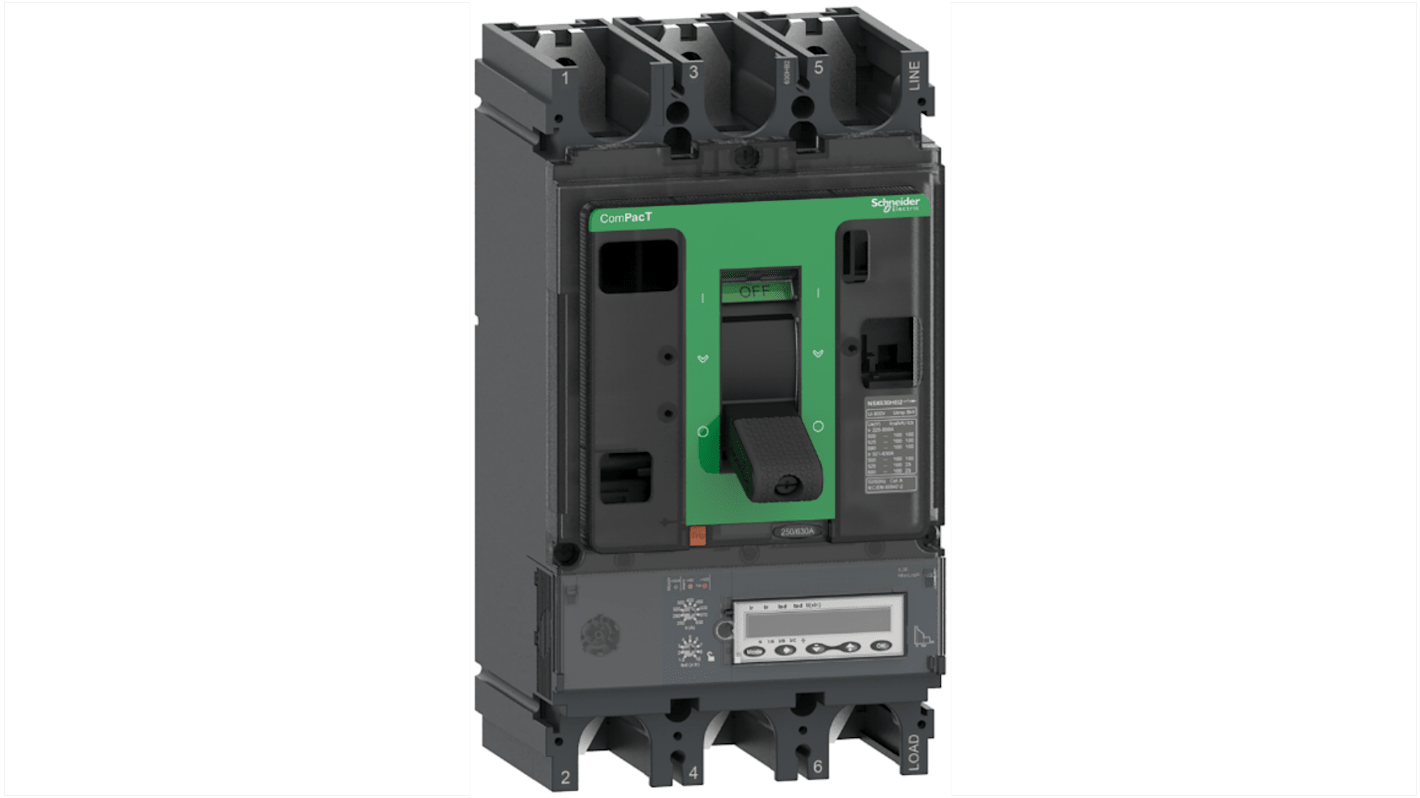 Schneider Electric, ComPacT MCCB 3P 630A, Fixed Mount