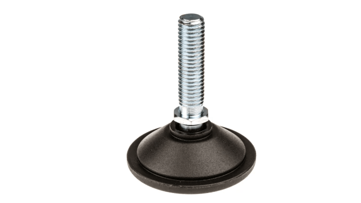 Nu-Tech Engineering M10 PA Reinforced Nylon Levelling Adjustable Foot, 500kg Static Load Capacity