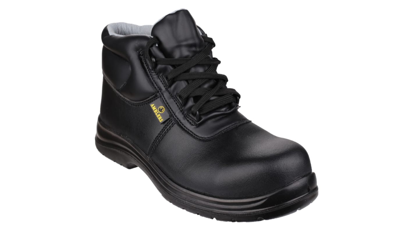 Amblers FS663 Black ESD Safe Metal Toe Capped Unisex Safety Boots, UK 3, EU 36