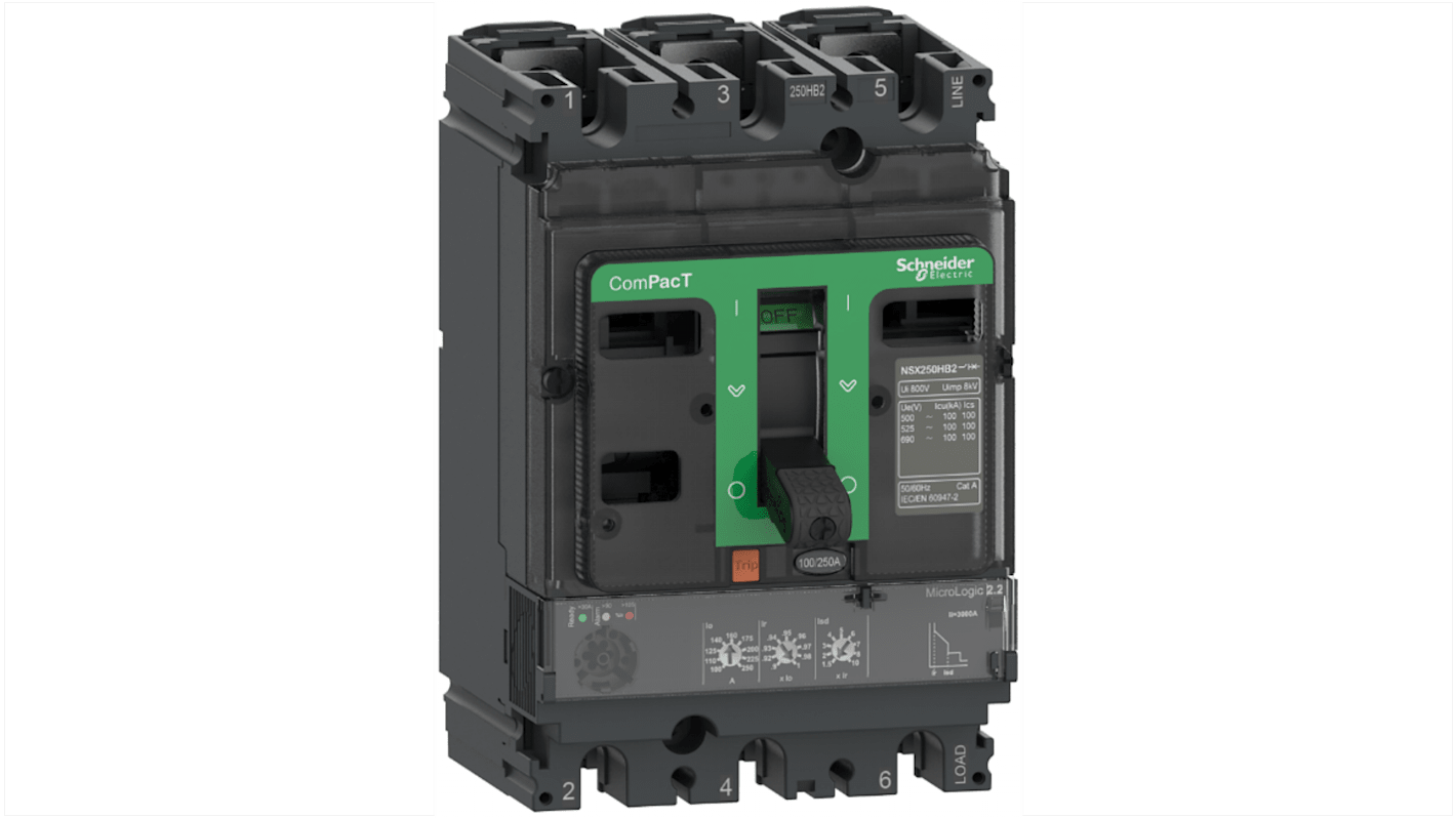 Disjoncteur Schneider Electric ComPacT 3 pôles, 40A, montage fixe
