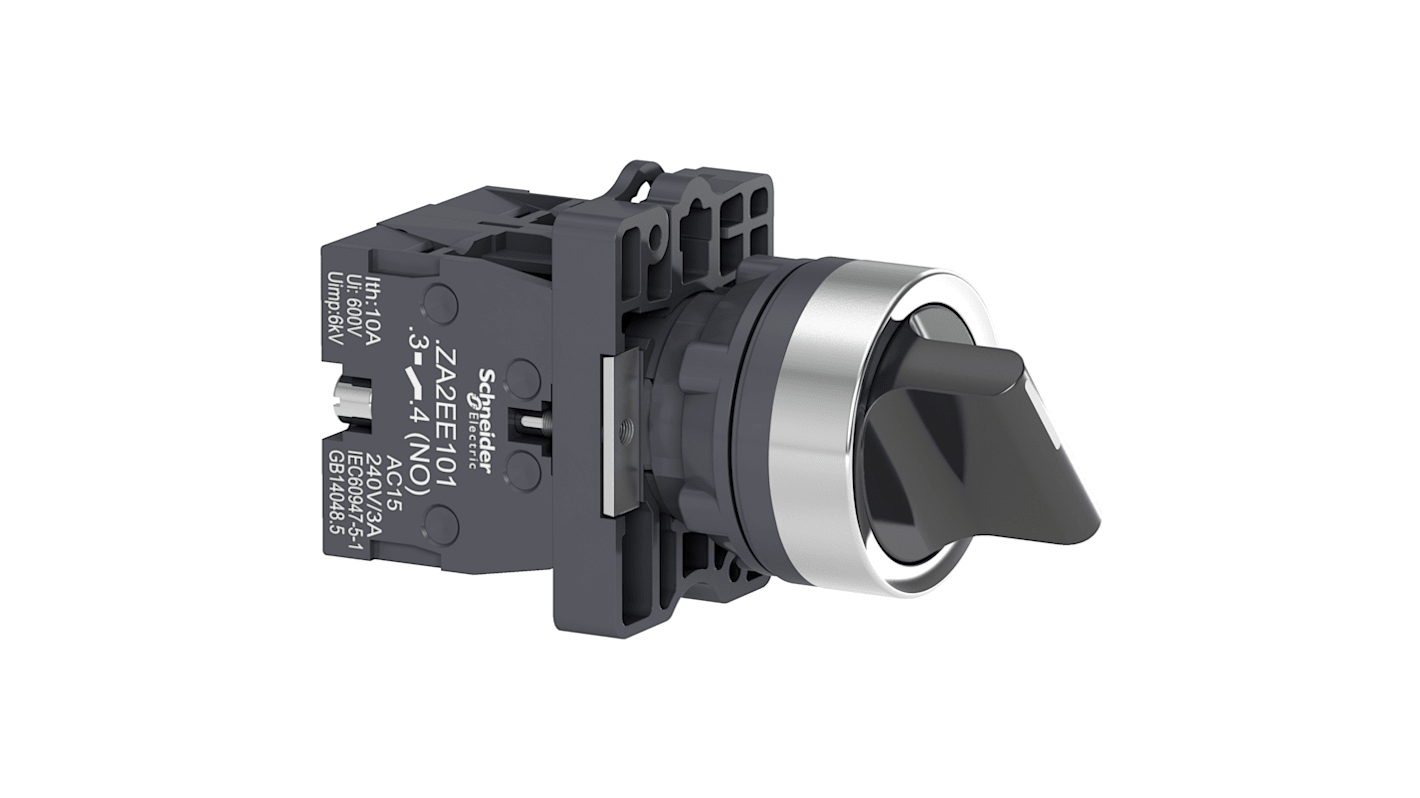 Schneider Electric - Easy Series Selector Switch - (2NO) 22mm Cutout Diameter, Illuminated 3 Positions