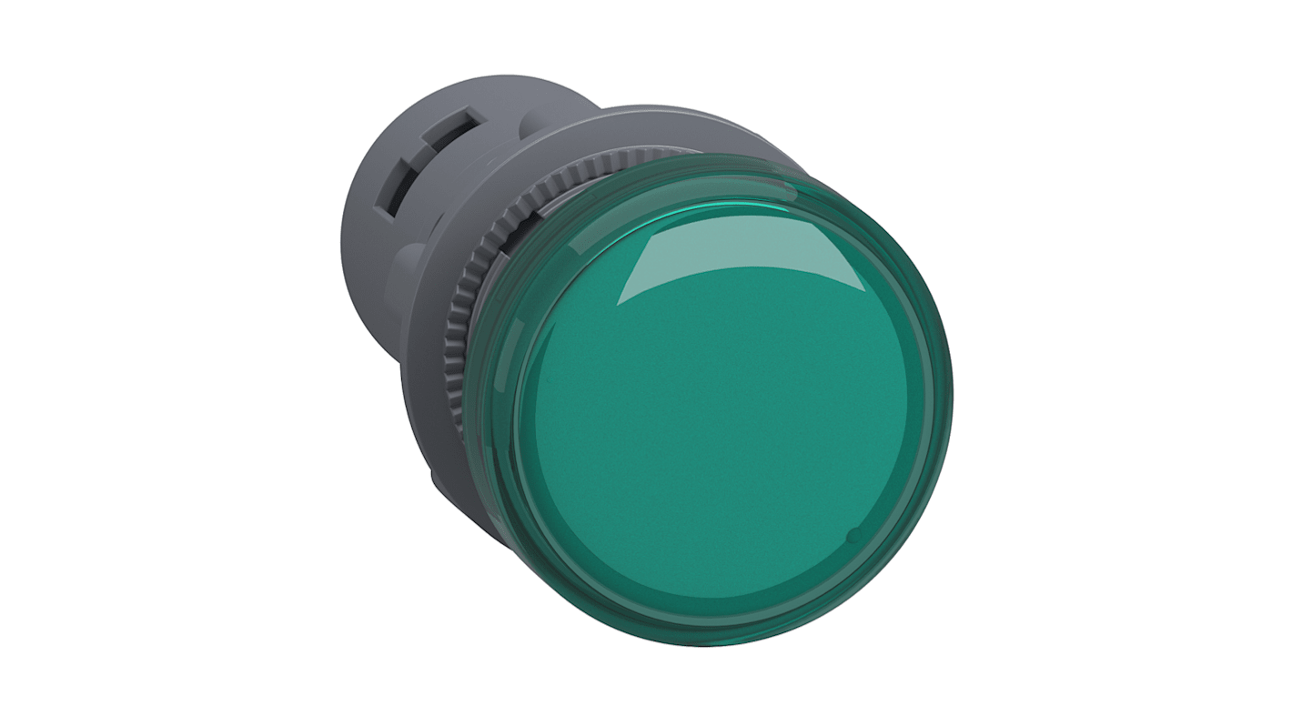 Schneider Electric - Easy Series, XA2, Panel Mount Green LED Pilot Light, 22mm Cutout, IP65, Round, 63.5V