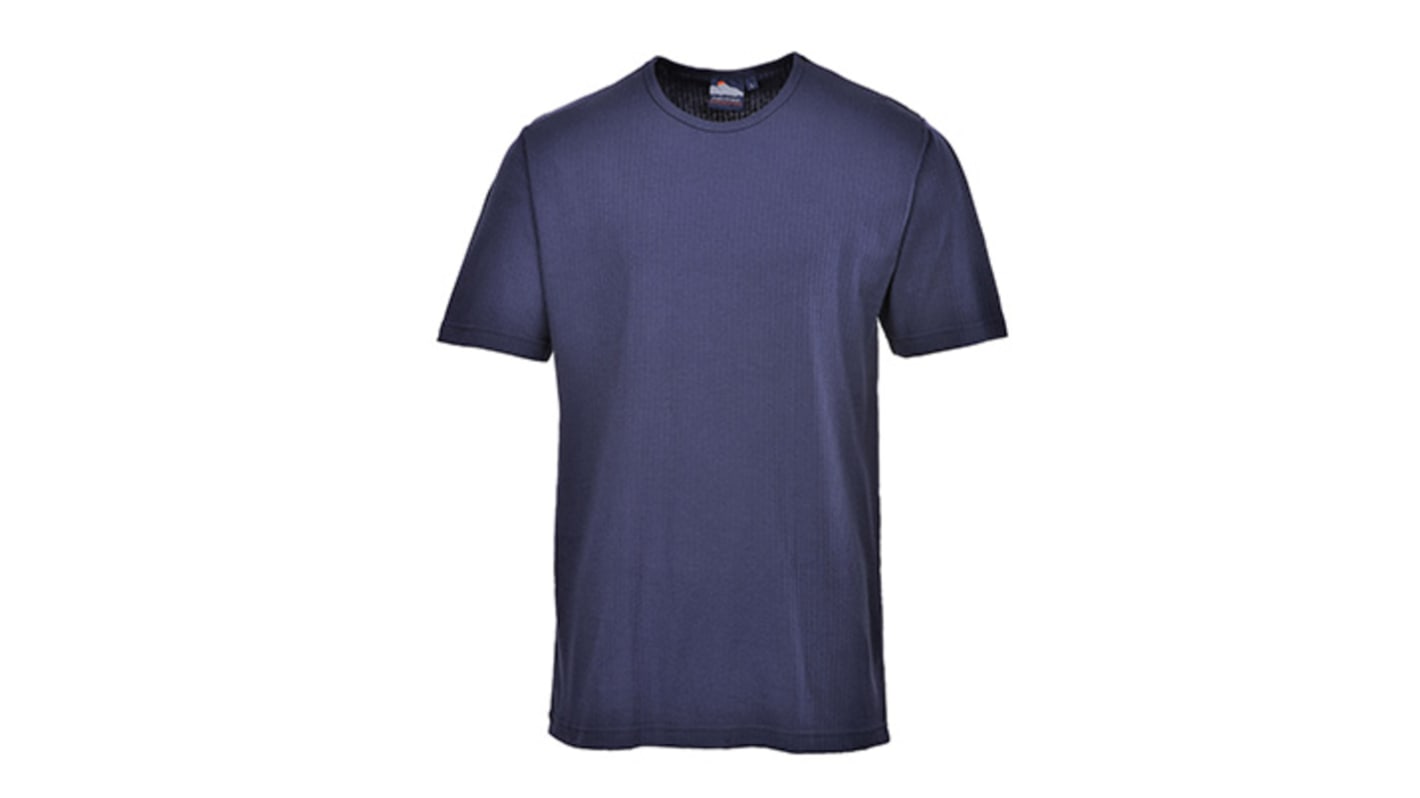 Portwest Navy Cotton, Polyester Short Sleeve T-Shirt, UK- XS, EUR- XS