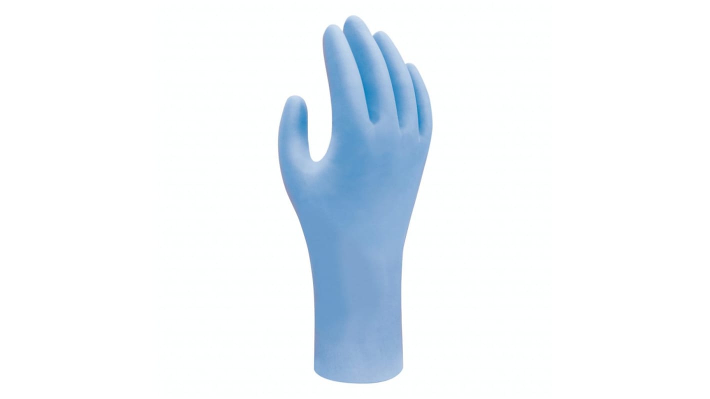 Showa Blue Powder-Free Nitrile Disposable Gloves, Size S, 90 per Pack