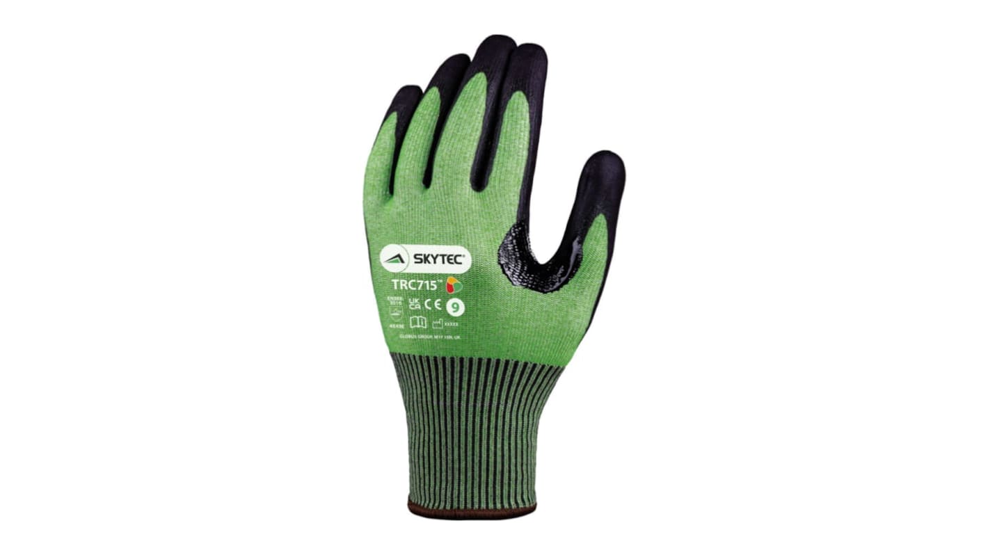 Guanti da lavoro Showa, Tg. 6, in Nylon, col. Nero, verde