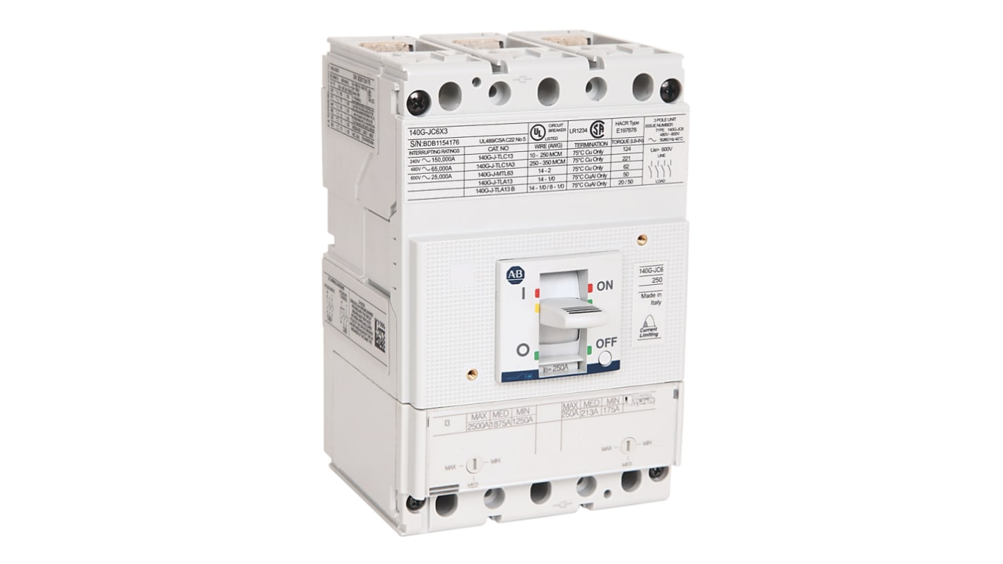 Unità controllo magnetico del motore Allen Bradley, protezione Sovraccarico + cortocircuito, 480 V, 100 A 140MG