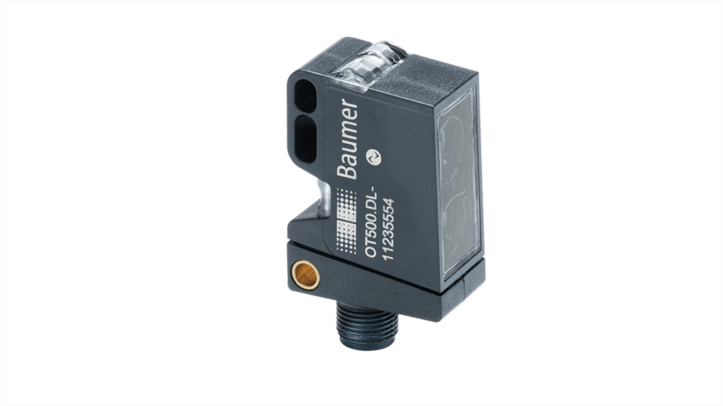 Baumer Rechteckig Optischer Sensor, Hintergrundunterdrückung, Bereich 2500 mm, PUSH/PULL Ausgang, M12 5-poliger